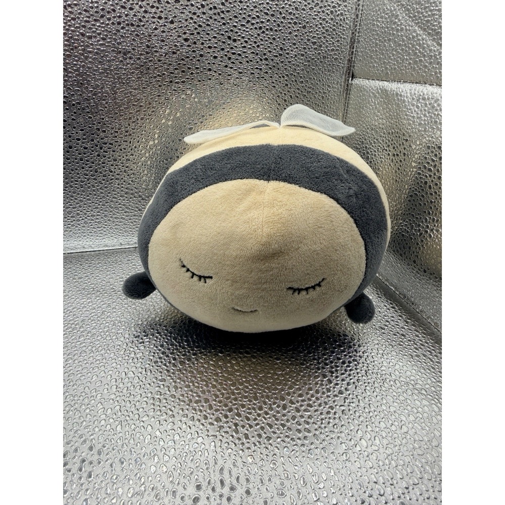 H&M Home Soft Bumblebee Light Pale Yellow‎ Black Round 7" Plush Toy Bee